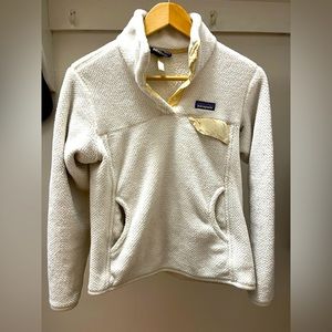 White Patagonia fleece jacket